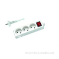 3-way Holland type extension socket with switch